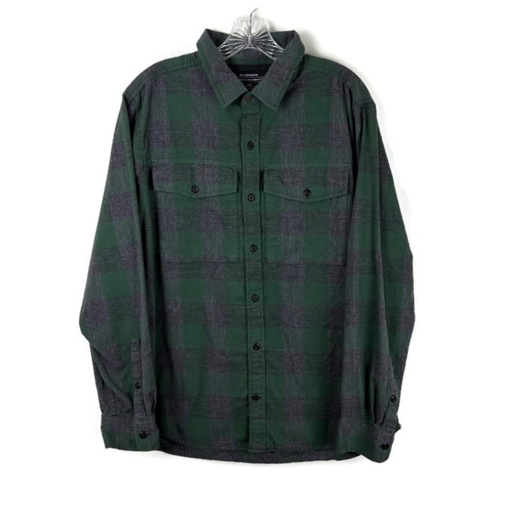 REI Cooperative Men’s Cotton Plaid Button Down Long Sleeve Shirt in Green/Gray